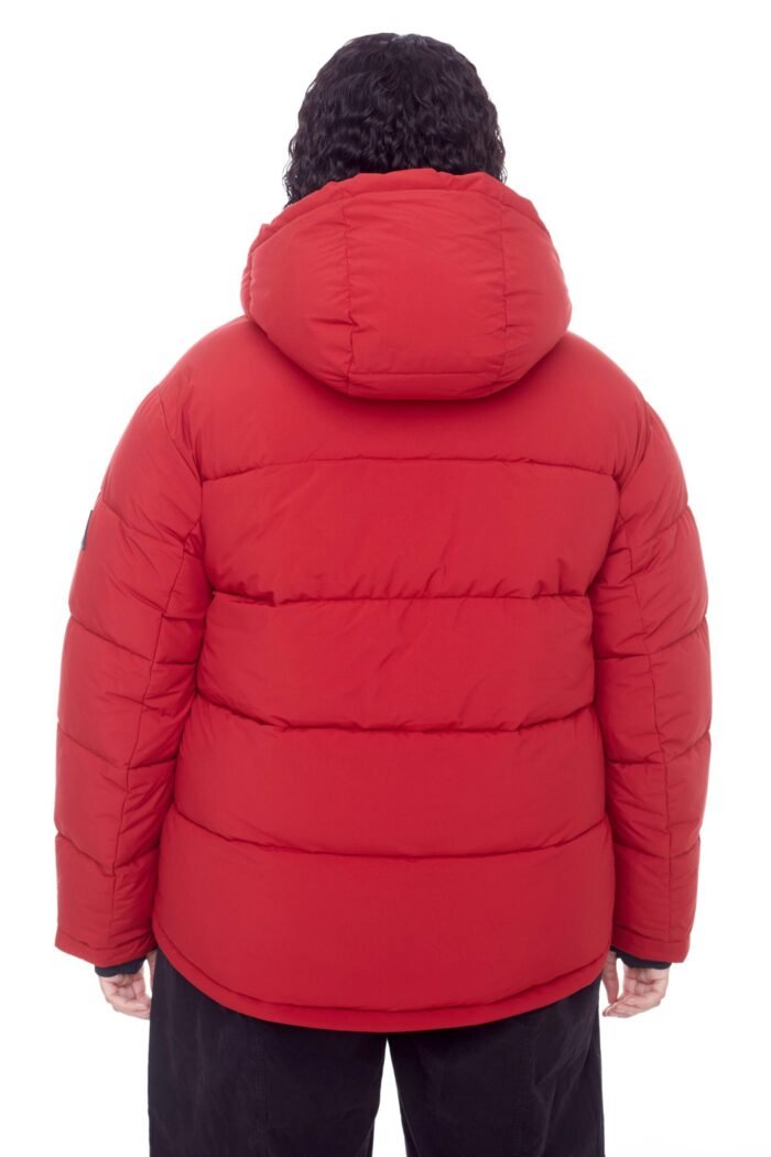 FORILLON PLUS | WOMEN'S VEGAN DOWN (RECYCLED) SHORT QUILTED PUFFER JACKET. DEEP RED (PLUS SIZE) - Image 4