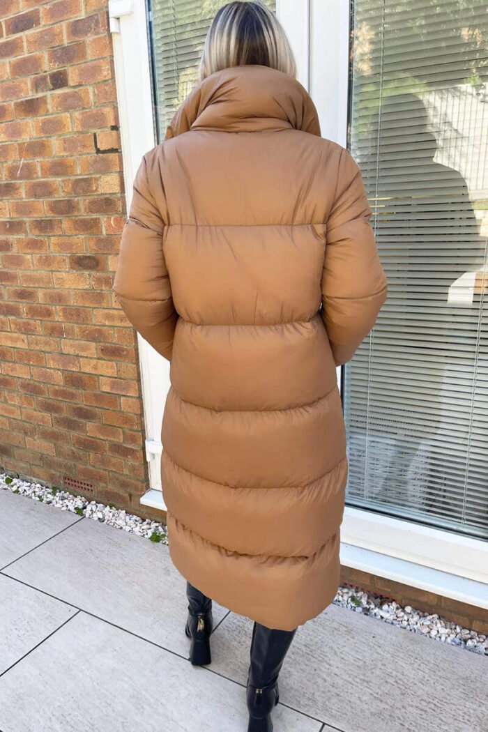 Camel Wrap Puffer Coat - Image 4