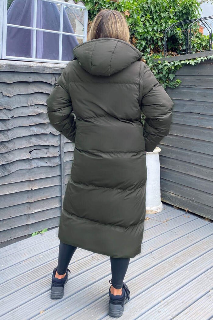 Khaki 2 in 1 Puffer Coat With Detachable Sleeves - Image 4