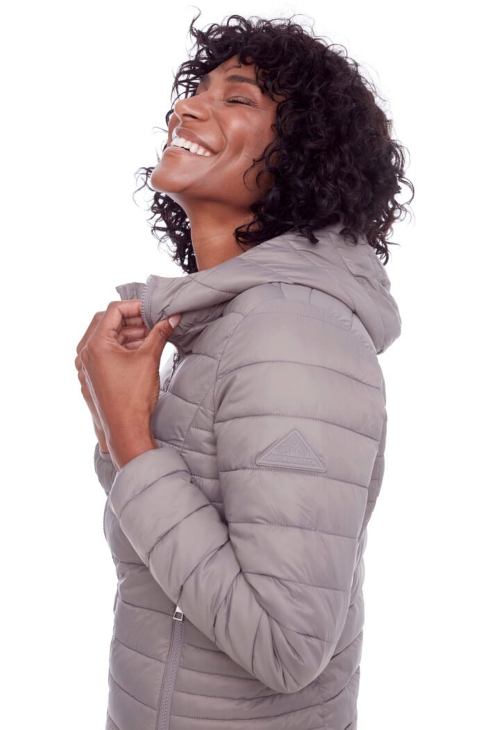 YOHO LADIES' | WOMEN'S VEGAN DOWN (RECYCLED) LIGHTWEIGHT PACKABLE PUFFER. TAUPE - Image 2