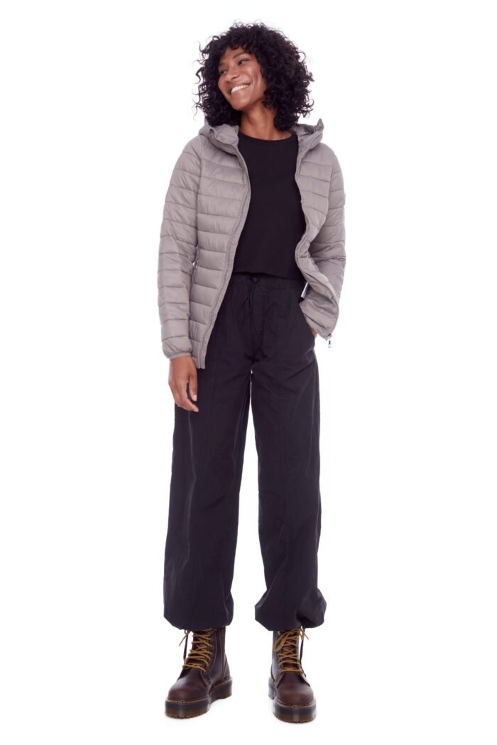 YOHO LADIES' | WOMEN'S VEGAN DOWN (RECYCLED) LIGHTWEIGHT PACKABLE PUFFER. TAUPE - Image 3