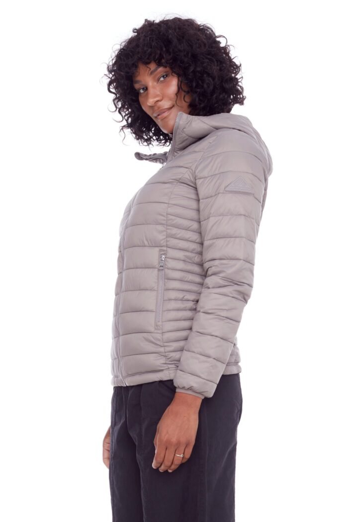 YOHO LADIES' | WOMEN'S VEGAN DOWN (RECYCLED) LIGHTWEIGHT PACKABLE PUFFER. TAUPE - Image 4
