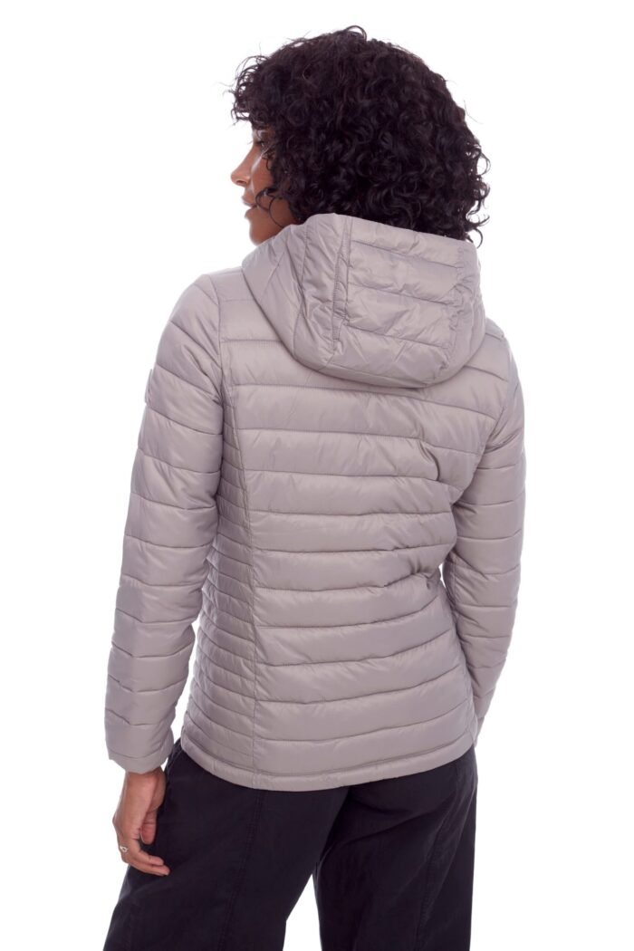 YOHO LADIES' | WOMEN'S VEGAN DOWN (RECYCLED) LIGHTWEIGHT PACKABLE PUFFER. TAUPE - Image 6