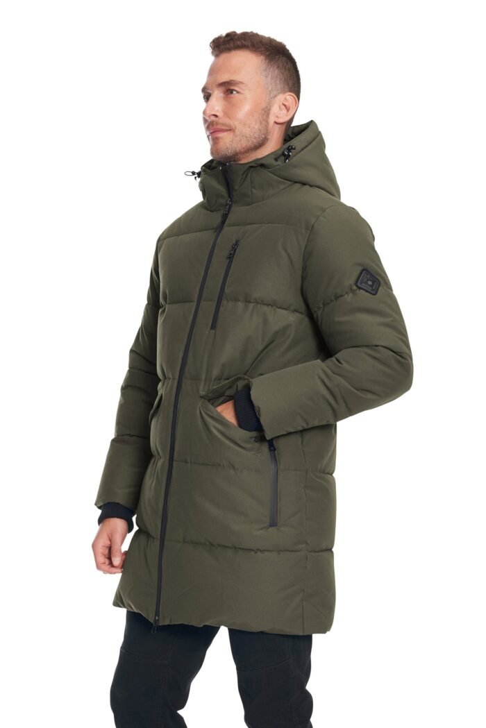 JASPER | MEN'S VEGAN DOWN (RECYCLED) PUFFER COAT. OLIVE