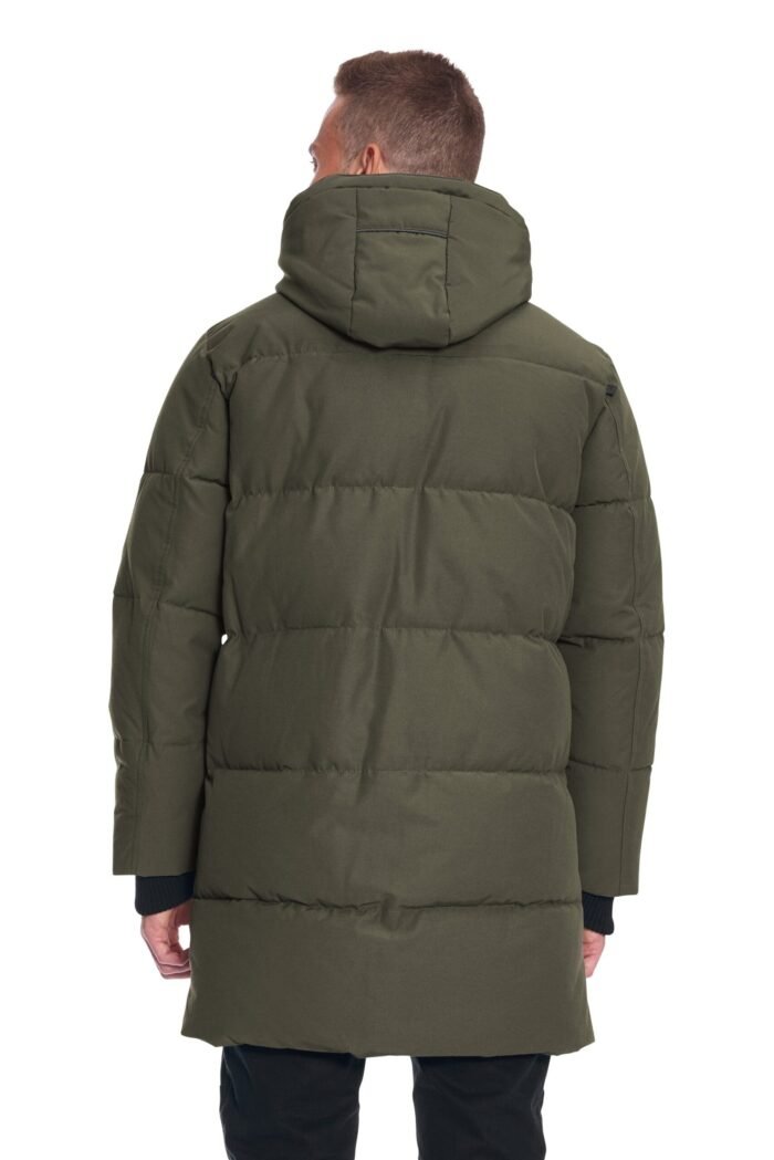 JASPER | MEN'S VEGAN DOWN (RECYCLED) PUFFER COAT. OLIVE - Image 3