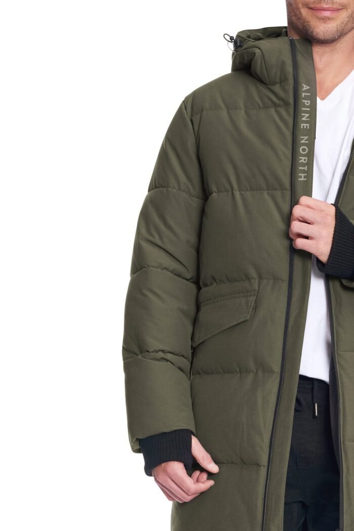 JASPER | MEN'S VEGAN DOWN (RECYCLED) PUFFER COAT. OLIVE - Image 4