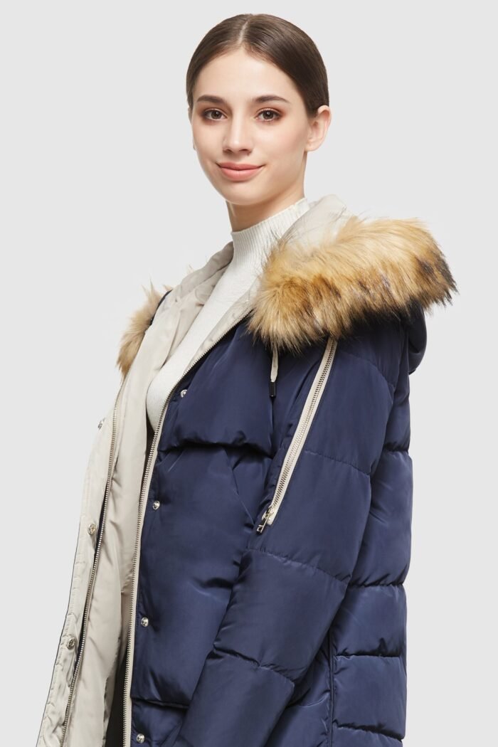 Removable Fur Large Pockets Down Jacket - Image 16