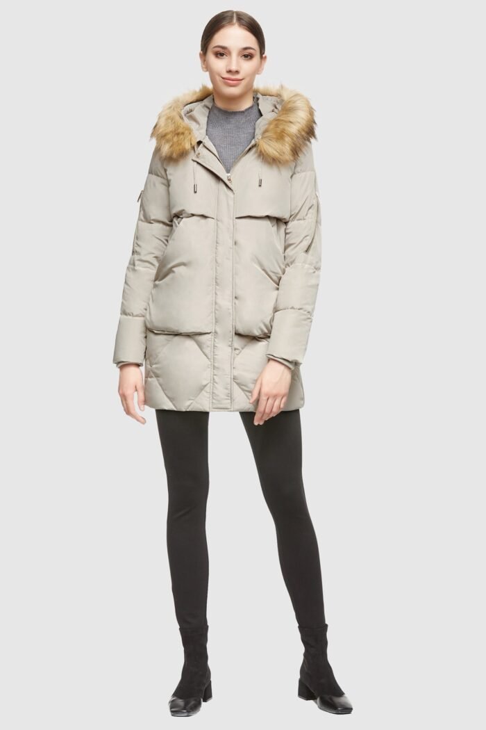 Removable Fur Large Pockets Down Jacket - Image 5