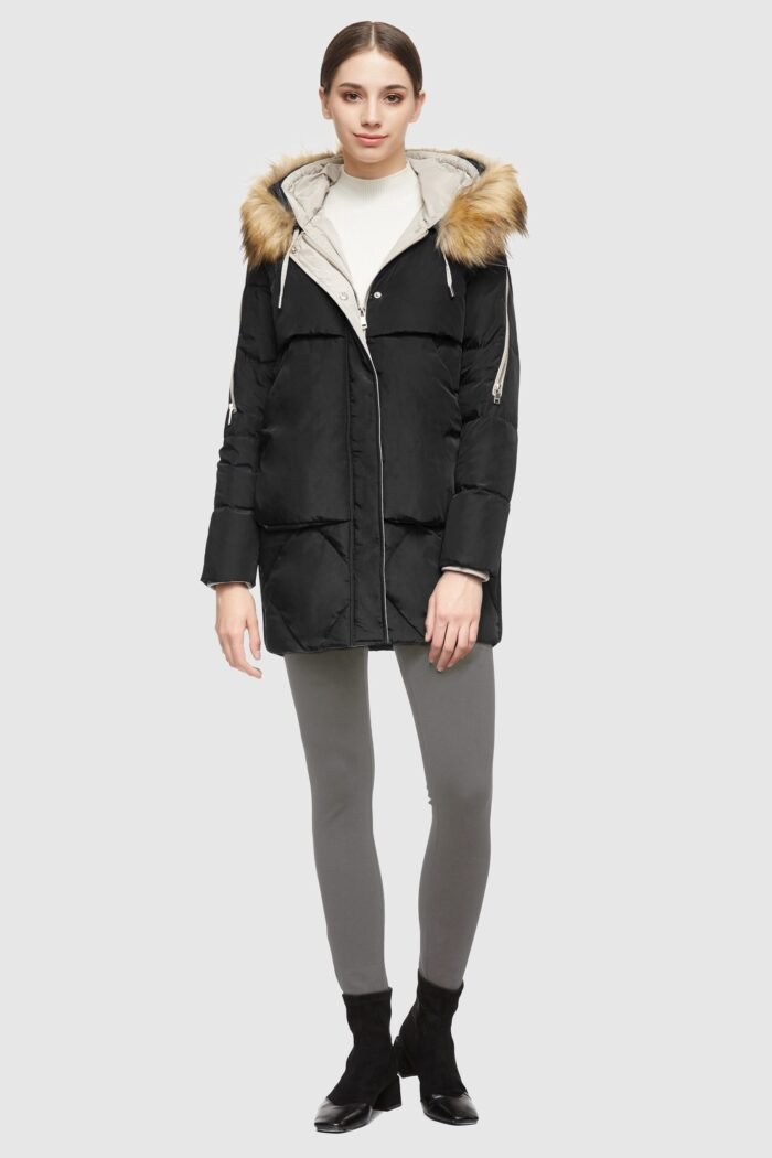 Removable Fur Large Pockets Down Jacket - Image 9