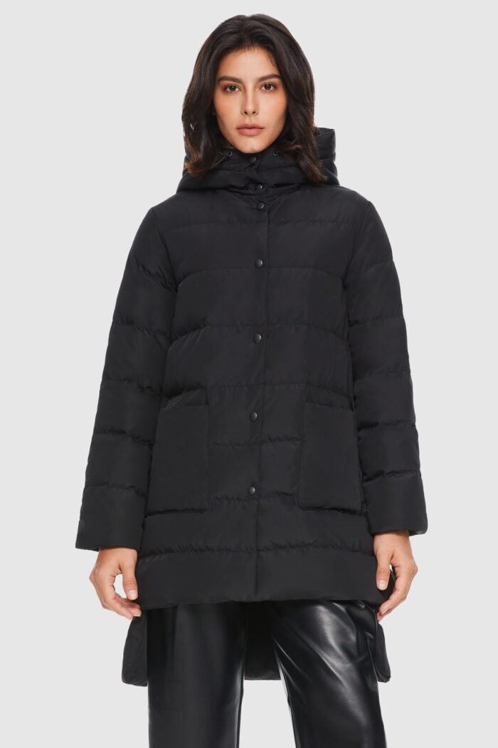 Unique Cut Hooded Puffer Coat - Image 10