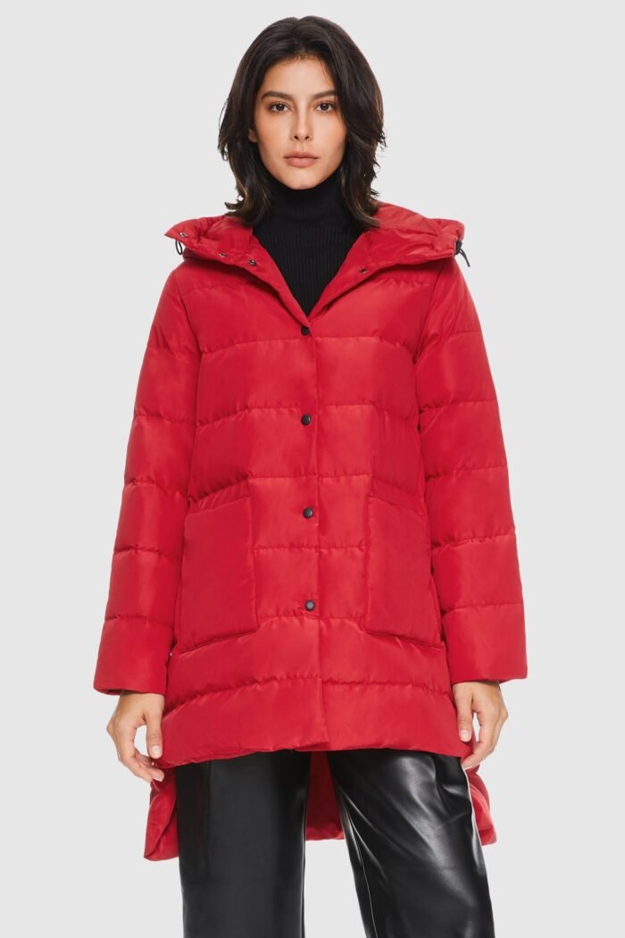 Unique Cut Hooded Puffer Coat - Image 2