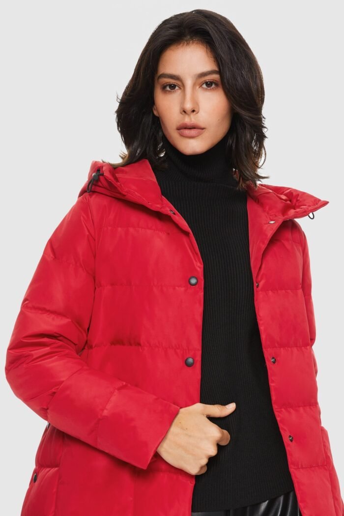 Unique Cut Hooded Puffer Coat - Image 4