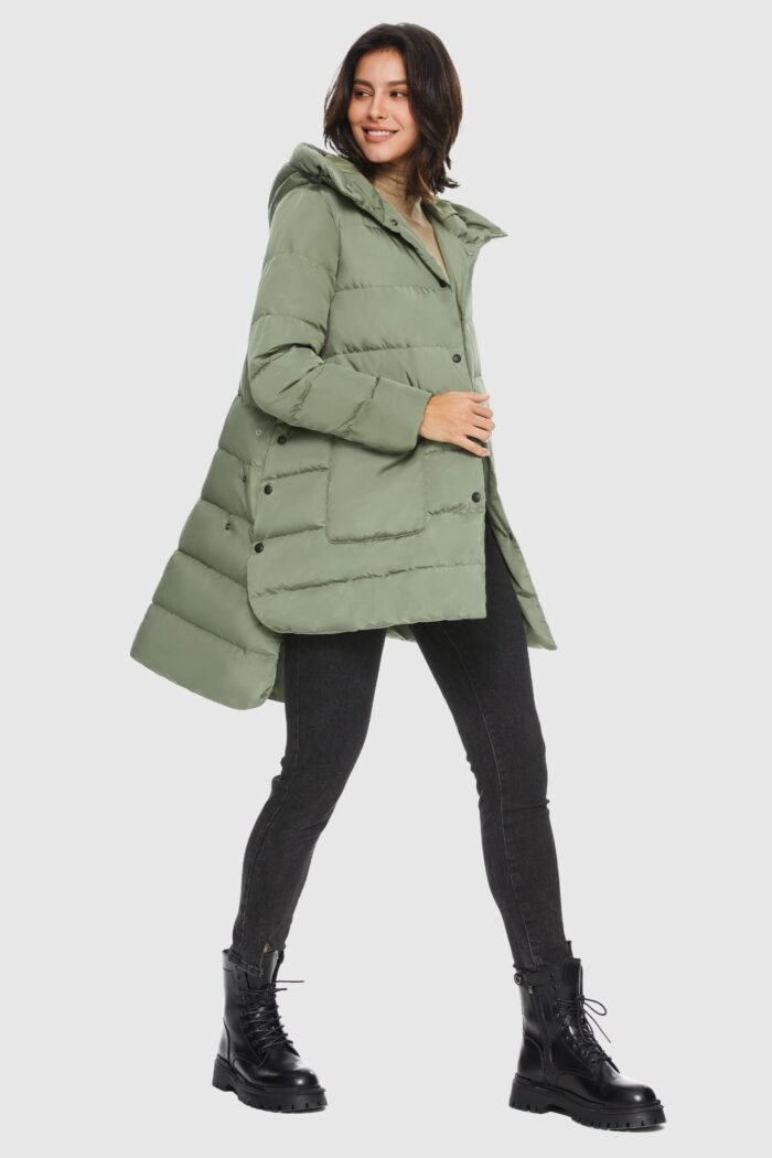 Unique Cut Hooded Puffer Coat - Image 5