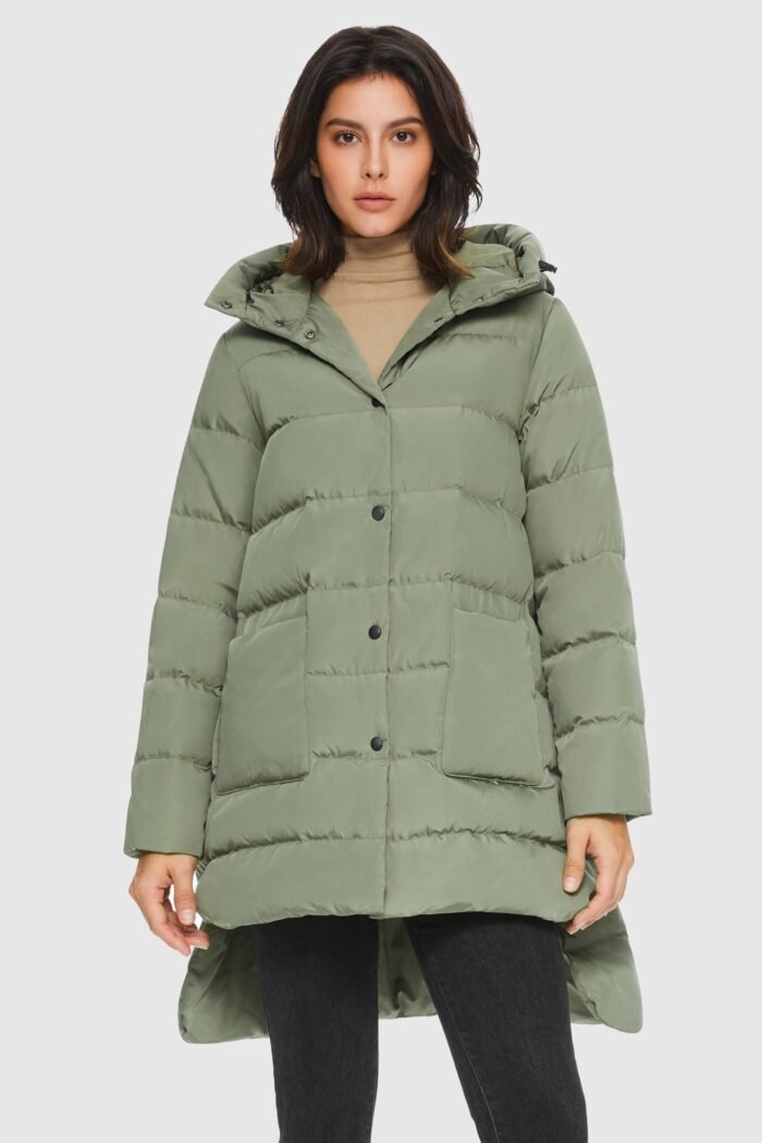 Unique Cut Hooded Puffer Coat - Image 6