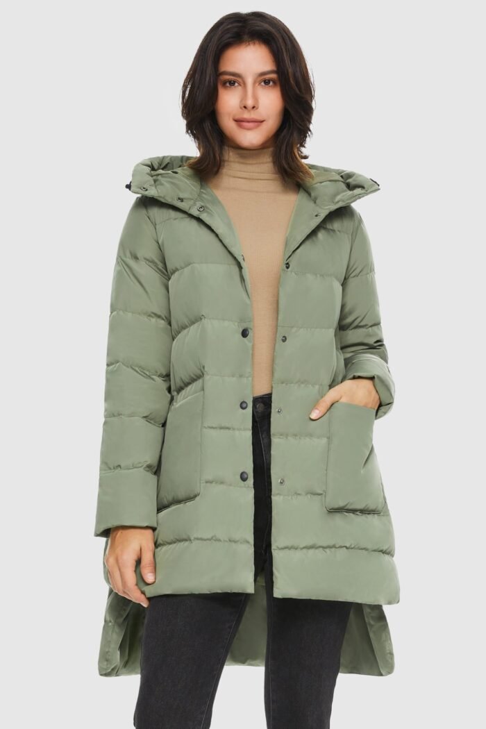 Unique Cut Hooded Puffer Coat - Image 8