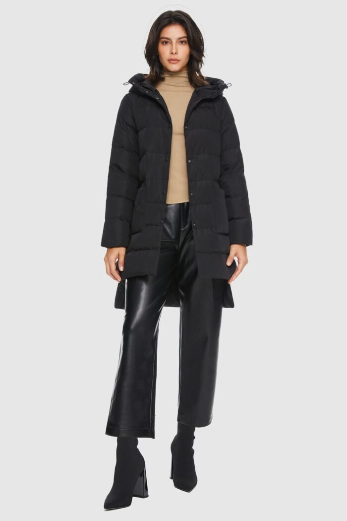 Unique Cut Hooded Puffer Coat - Image 9